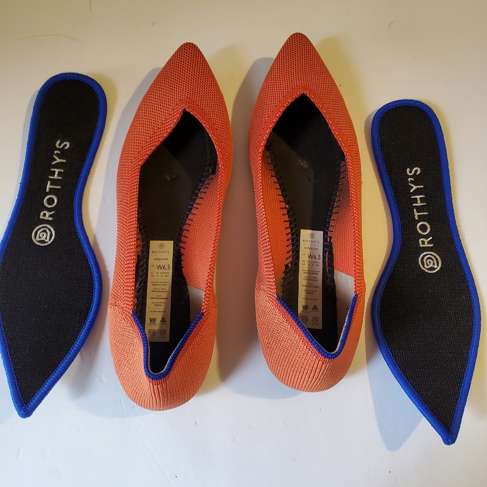 Rothy’s  The Point Persimmon Retired Color Sz 6.5 - Picture 7 of 8